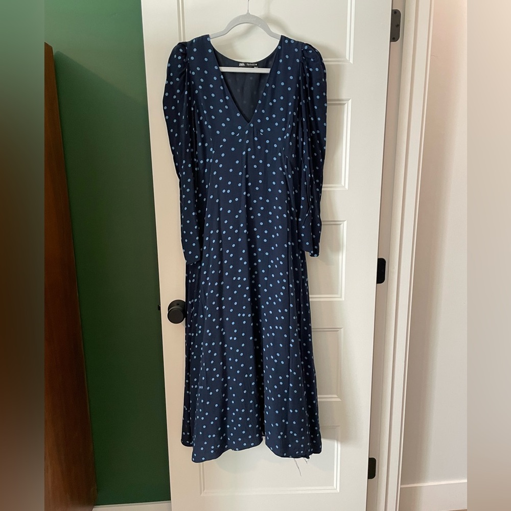 Zara polka dot maxi dress size L